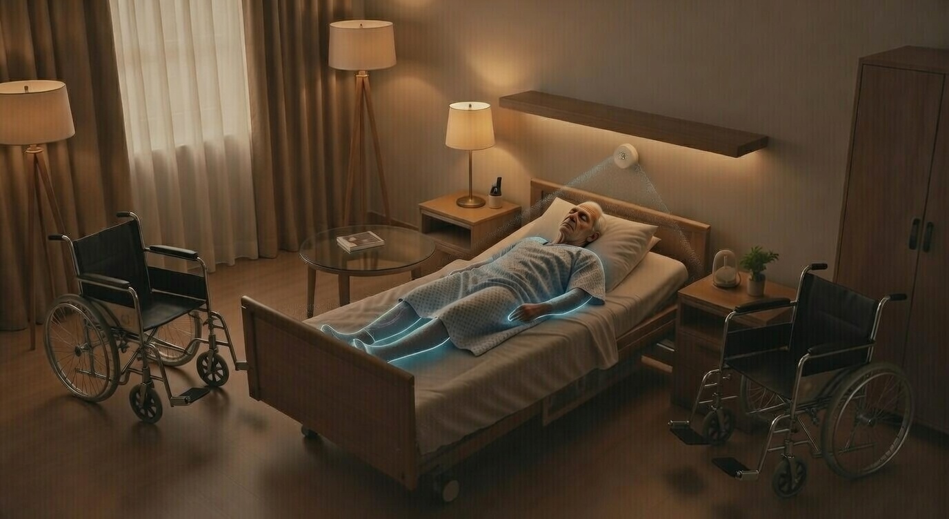 ezCare AI AI 體徵偵測器 安裝示意圖 非接觸式 體徵偵測